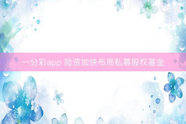 一分彩app 险资加快布局私募股权基金