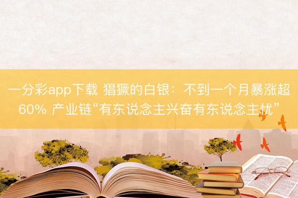 一分彩app下载 猖獗的白银：不到一个月暴涨超60% 产业链“有东说念主兴奋有东说念主忧”