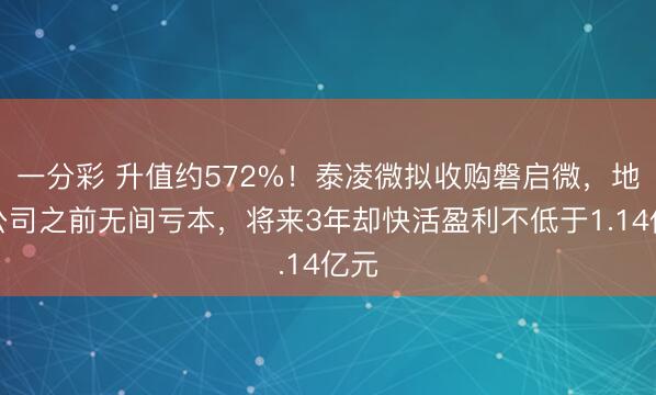 一分彩 升值约572%！泰凌微拟收购磐启微，地点公司之前无间亏本，将来3年却快活盈利不低于1.14亿元