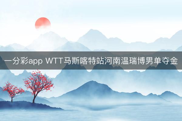 一分彩app WTT马斯喀特站河南温瑞博男单夺金