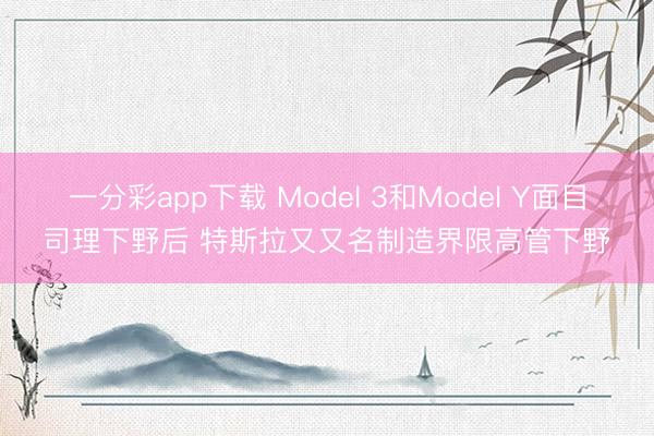 一分彩app下载 Model 3和Model Y面目司理下野后 特斯拉又又名制造界限高管下野