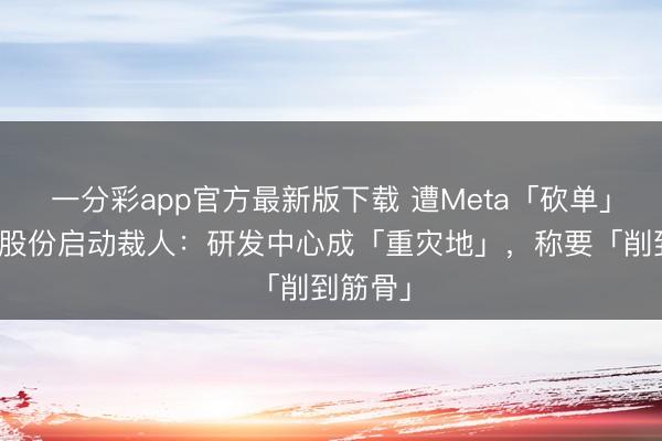 一分彩app官方最新版下载 遭Meta「砍单」?歌尔股份启动裁人:研发中心成「重灾地」,称要「削到筋骨」