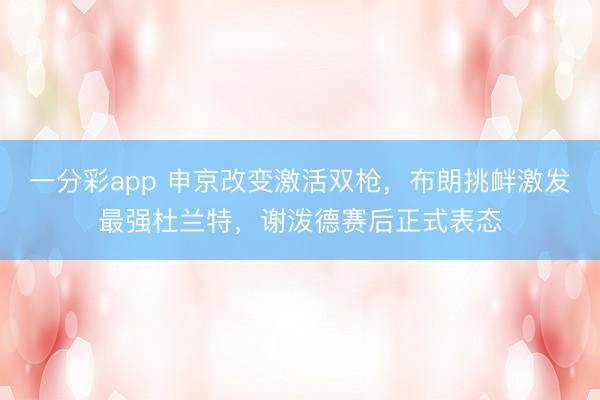 一分彩app 申京改变激活双枪，布朗挑衅激发最强杜兰特，谢泼德赛后正式表态
