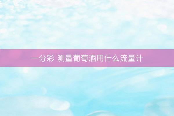 一分彩 测量葡萄酒用什么流量计