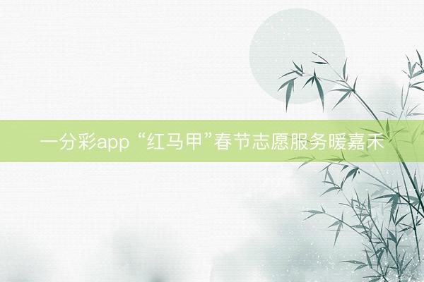 一分彩app “红马甲”春节志愿服务暖嘉禾