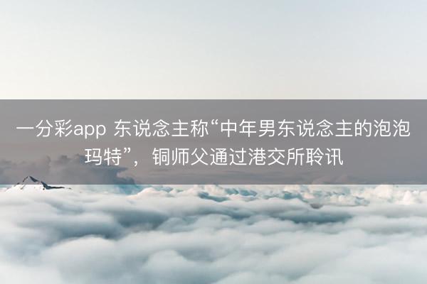 一分彩app 东说念主称“中年男东说念主的泡泡玛特”，铜师父通过港交所聆讯