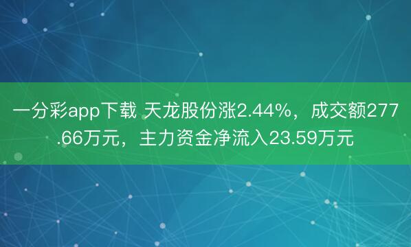 一分彩app下载 天龙股份涨2.44%,成交额277.66万元,主力资金净流入23.59万元