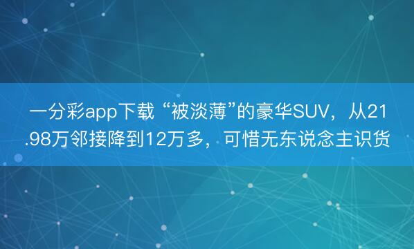 一分彩app下载 “被淡薄”的豪华SUV，从21.98万邻接降到12万多，可惜无东说念主识货