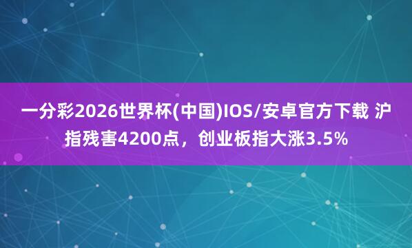 一分彩2026世界杯(中国)IOS/安卓官方下载 沪指残害4200点，创业板指大涨3.5%