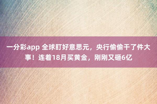 一分彩app 全球盯好意思元，央行偷偷干了件大事！连着18月买黄金，刚刚又砸6亿