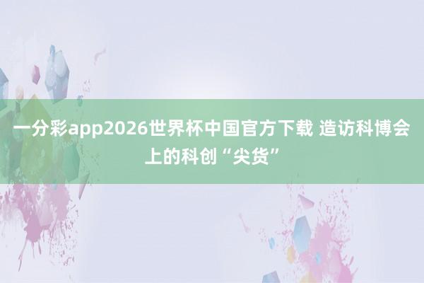 一分彩app2026世界杯中国官方下载 造访科博会上的科创“尖货”
