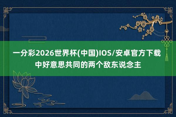 一分彩2026世界杯(中国)IOS/安卓官方下载 中好意思共同的两个敌东说念主
