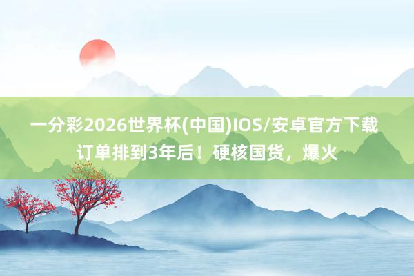 一分彩2026世界杯(中国)IOS/安卓官方下载 订单排到3年后！硬核国货，爆火