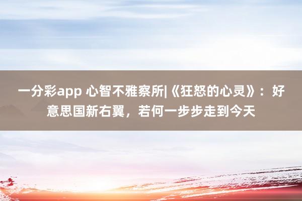 一分彩app 心智不雅察所|《狂怒的心灵》：好意思国新右翼，若何一步步走到今天