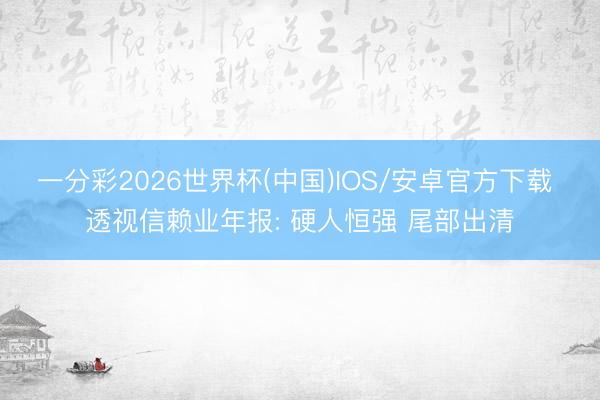 一分彩2026世界杯(中国)IOS/安卓官方下载 透视信赖业年报: 硬人恒强 尾部出清