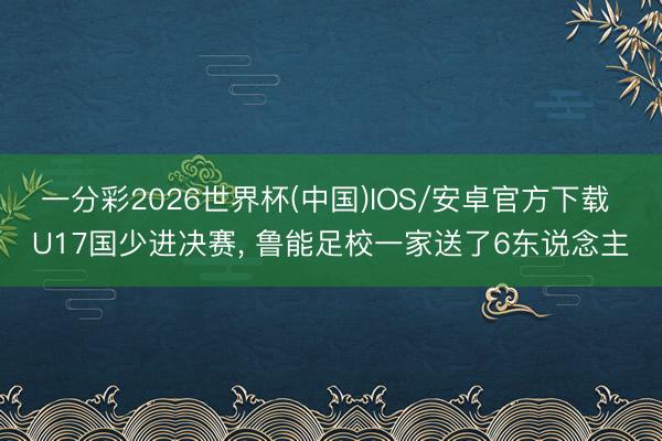 一分彩2026世界杯(中国)IOS/安卓官方下载 U17国少进决赛， 鲁能足校一家送了6东说念主