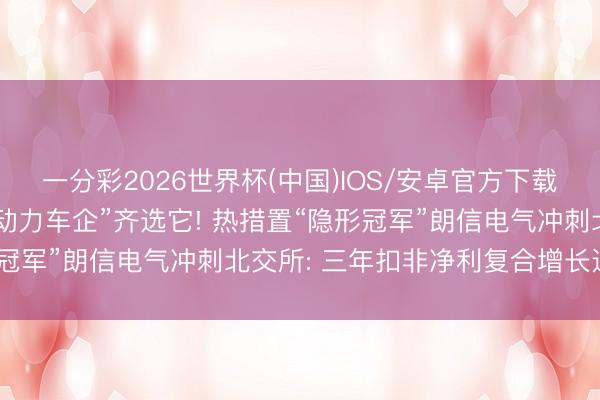 一分彩2026世界杯(中国)IOS/安卓官方下载 比亚迪、“北好意思新动力车企”齐选它! 热措置“隐形冠军”朗信电气冲刺北交所: 三年扣非净利复合增长近26%