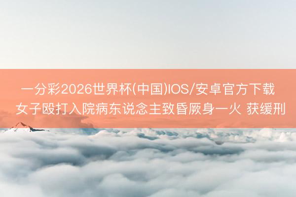 一分彩2026世界杯(中国)IOS/安卓官方下载 女子殴打入院病东说念主致昏厥身一火 获缓刑