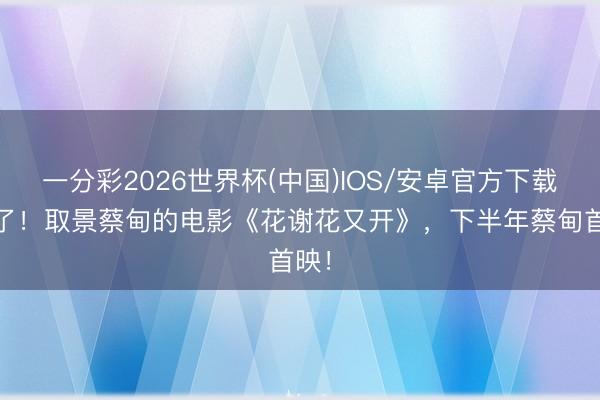 一分彩2026世界杯(中国)IOS/安卓官方下载 定了！取景蔡甸的电影《花谢花又开》，下半年蔡甸首映！