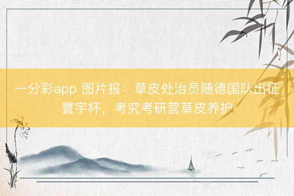 一分彩app 图片报：草皮处治员随德国队出征寰宇杯，考究考研营草皮养护