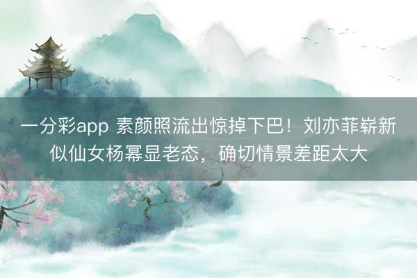一分彩app 素颜照流出惊掉下巴！刘亦菲崭新似仙女杨幂显老态，确切情景差距太大