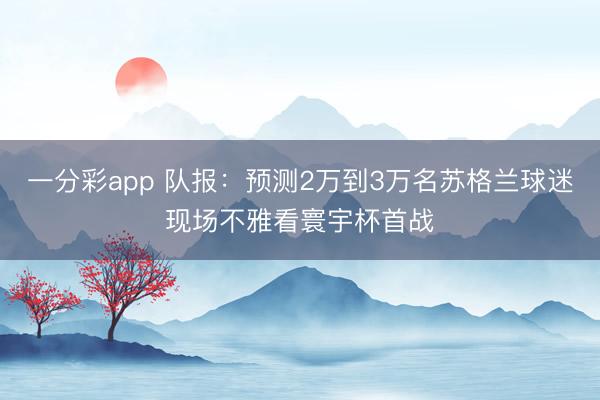 一分彩app 队报：预测2万到3万名苏格兰球迷现场不雅看寰宇杯首战