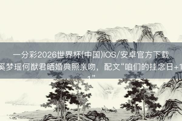 一分彩2026世界杯(中国)IOS/安卓官方下载 奚梦瑶何猷君晒婚典照亲吻，配文“咱们的挂念日+1”