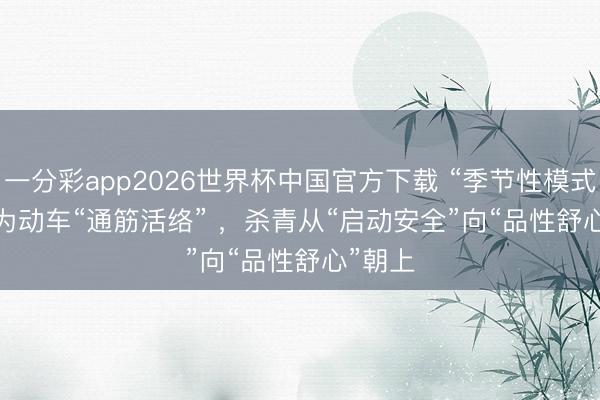 一分彩app2026世界杯中国官方下载 “季节性模式切换”为动车“通筋活络” ，杀青从“启动安全”向“品性舒心”朝上
