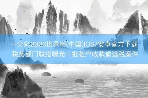 一分彩2026世界杯(中国)IOS/安卓官方下载 税务部门联络曝光一批私户收款偷逃税案件