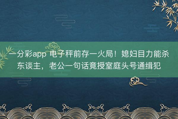 一分彩app 电子秤前存一火局！媳妇目力能杀东谈主，老公一句话竟授室庭头号通缉犯